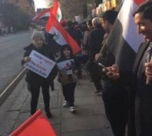 تظاهرات احوازیها در برابر سفارت ایران در لندن